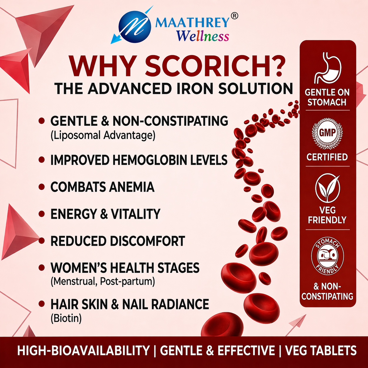Scorich Liposomal Iron Tablets – For Blood Health & Energy Support
