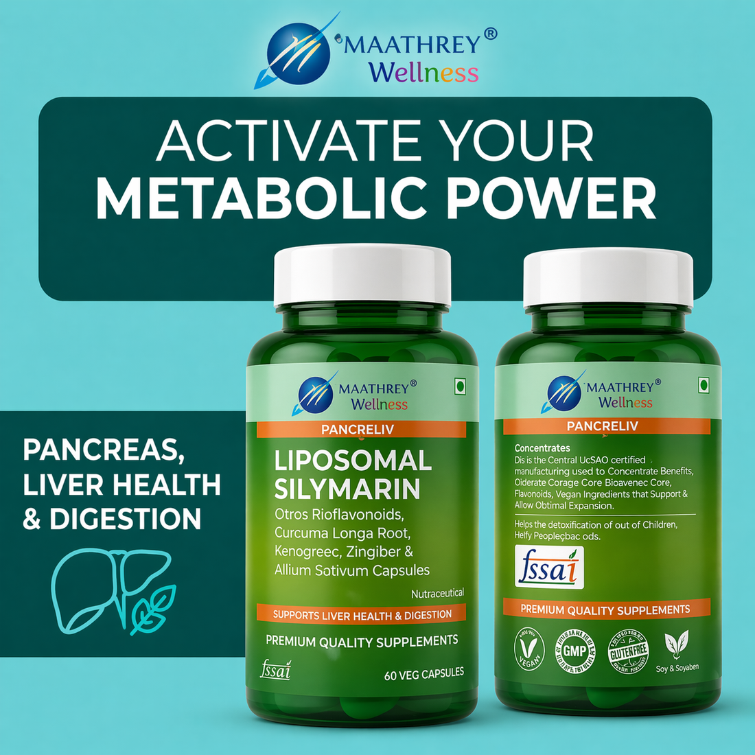 Pancreliv Liposomal Silymarin Capsules – For Liver Health & Digestion