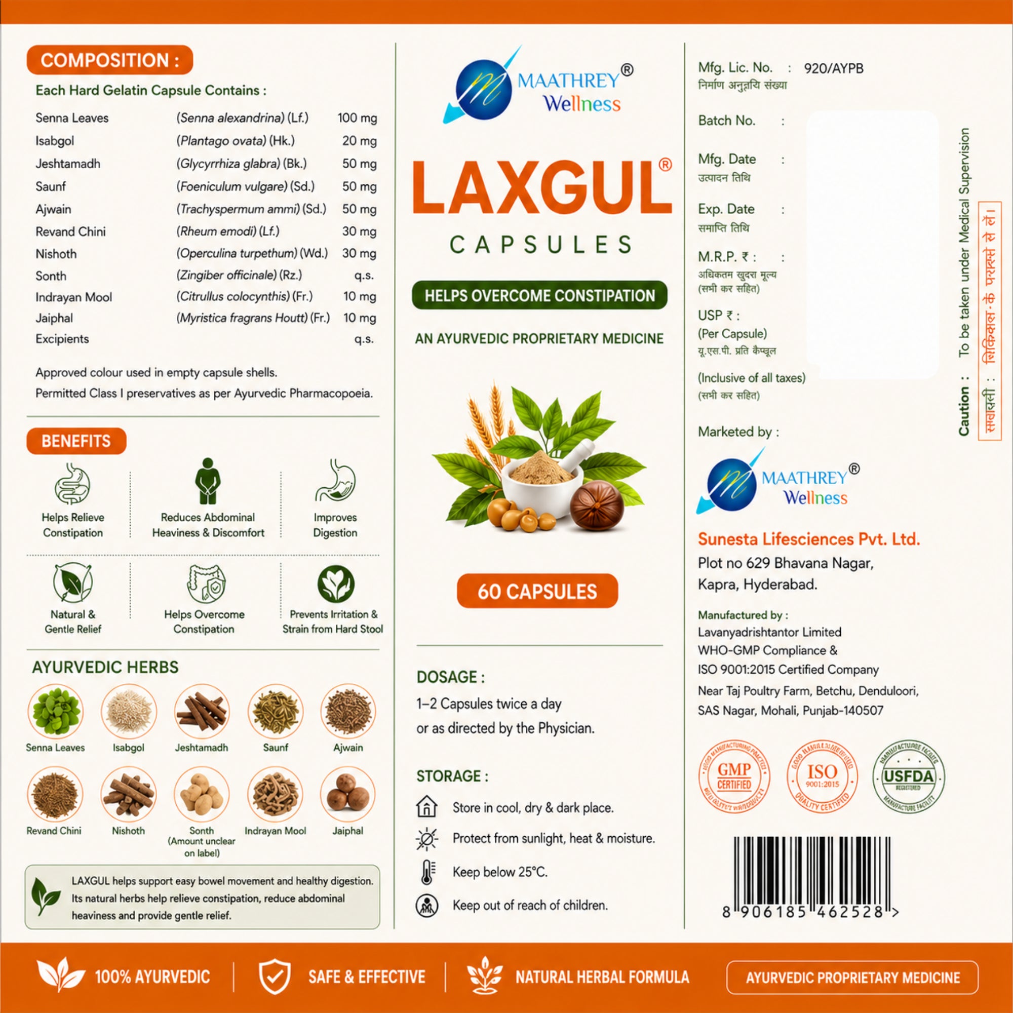LAXGUL Capsules – Herbal Support for Constipation & Digestion